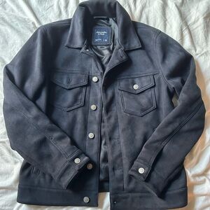 Abercrombie & Fitch Faux suede Trucker Jacket black size S